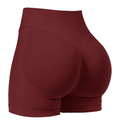 Burgundy Seamless High-Waisted Sculpting Yoga Shorts